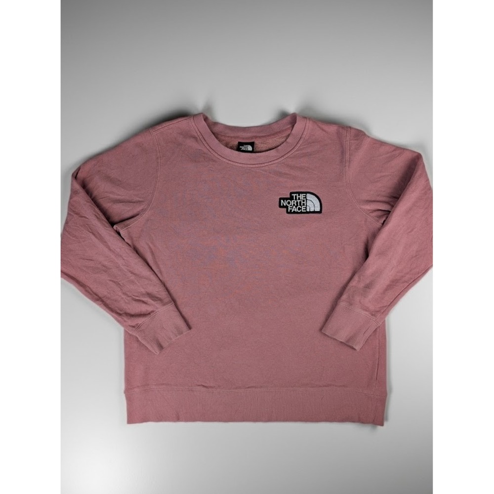 The North Face Women's M Pink Crewneck Sweatshirt Embroidered Logo Pullover M